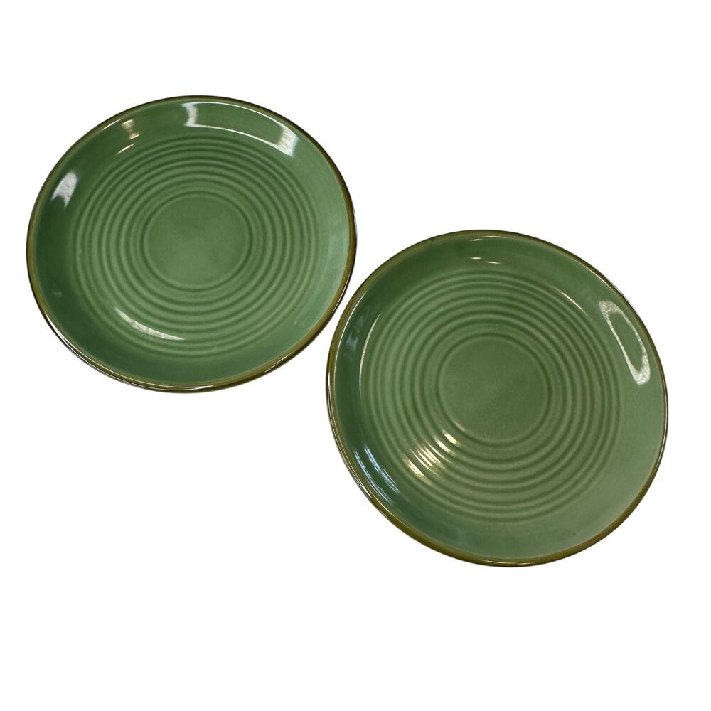 Jaclyn Smith Today Series Green Pattern Salad Plates Set of 2